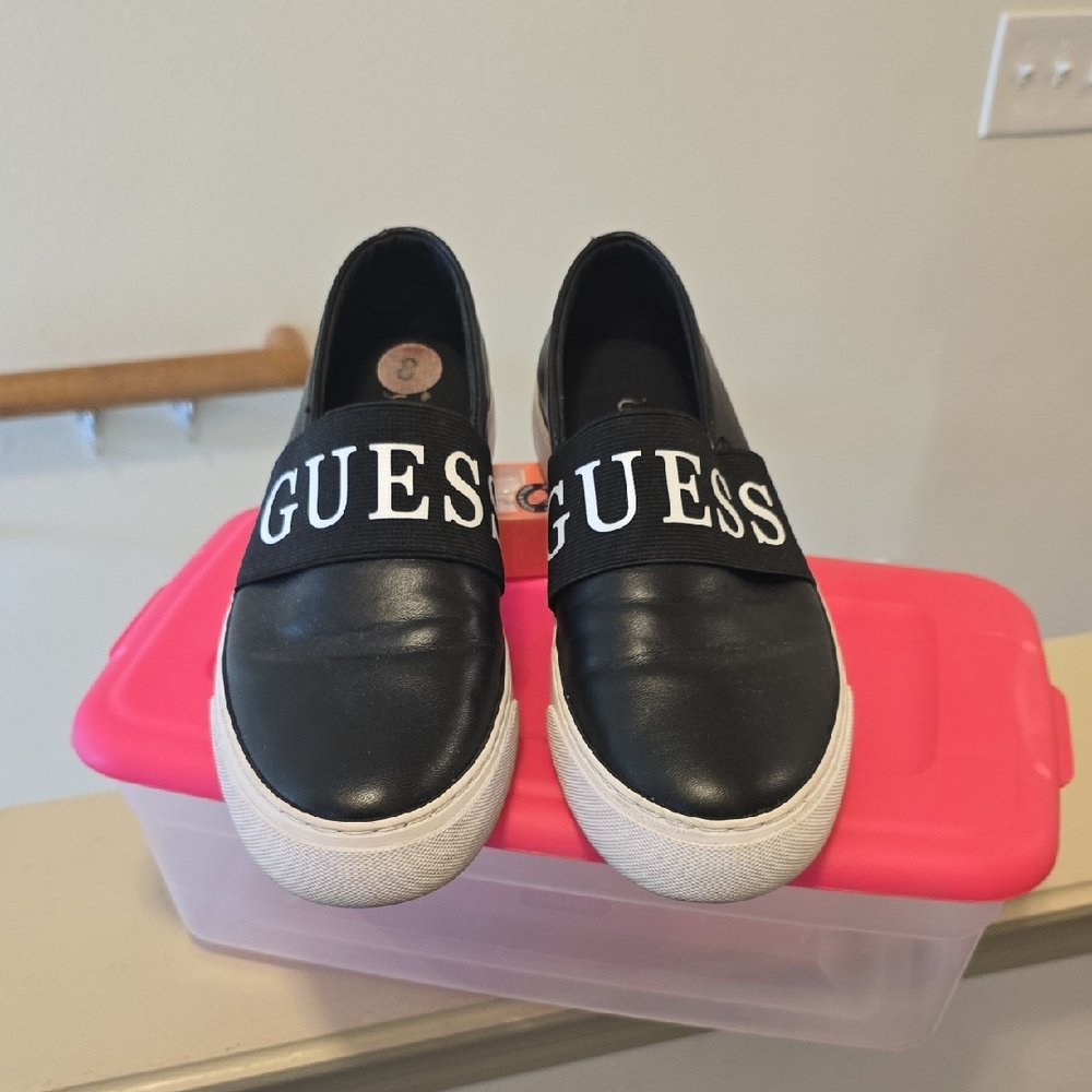 Guess Black Slip-On Shoes with White Soles